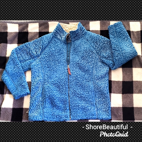 EUC bright blue Teddy sherpa fleece jacket - Picture 2 of 7